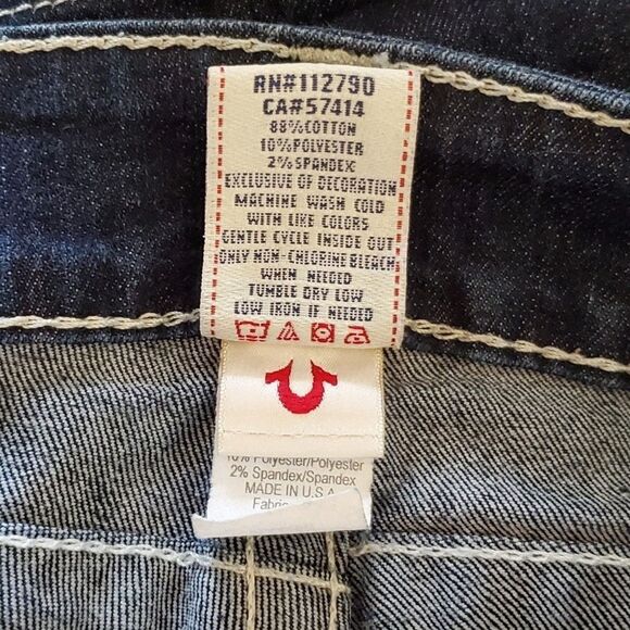 True Religion Women's Sz 29 World Tour Straight Leg Denim Blue Jeans - Picture 8 of 13